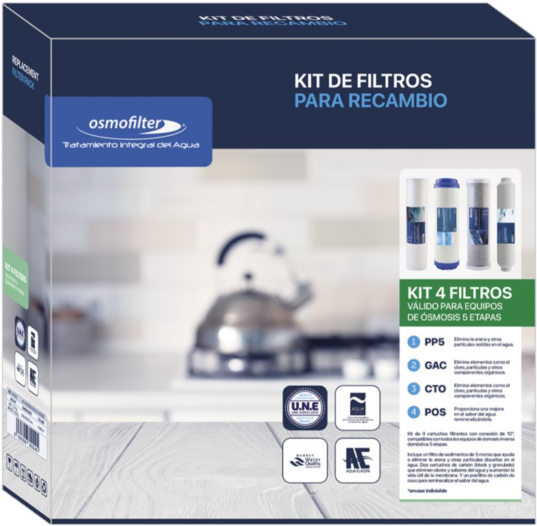 RECAMBIO Midea OSMOFILTER (KIT002) 4 filtros